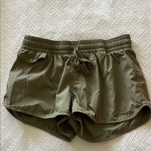 Patagonia Green Athletic Shorts with Elastic Waistband